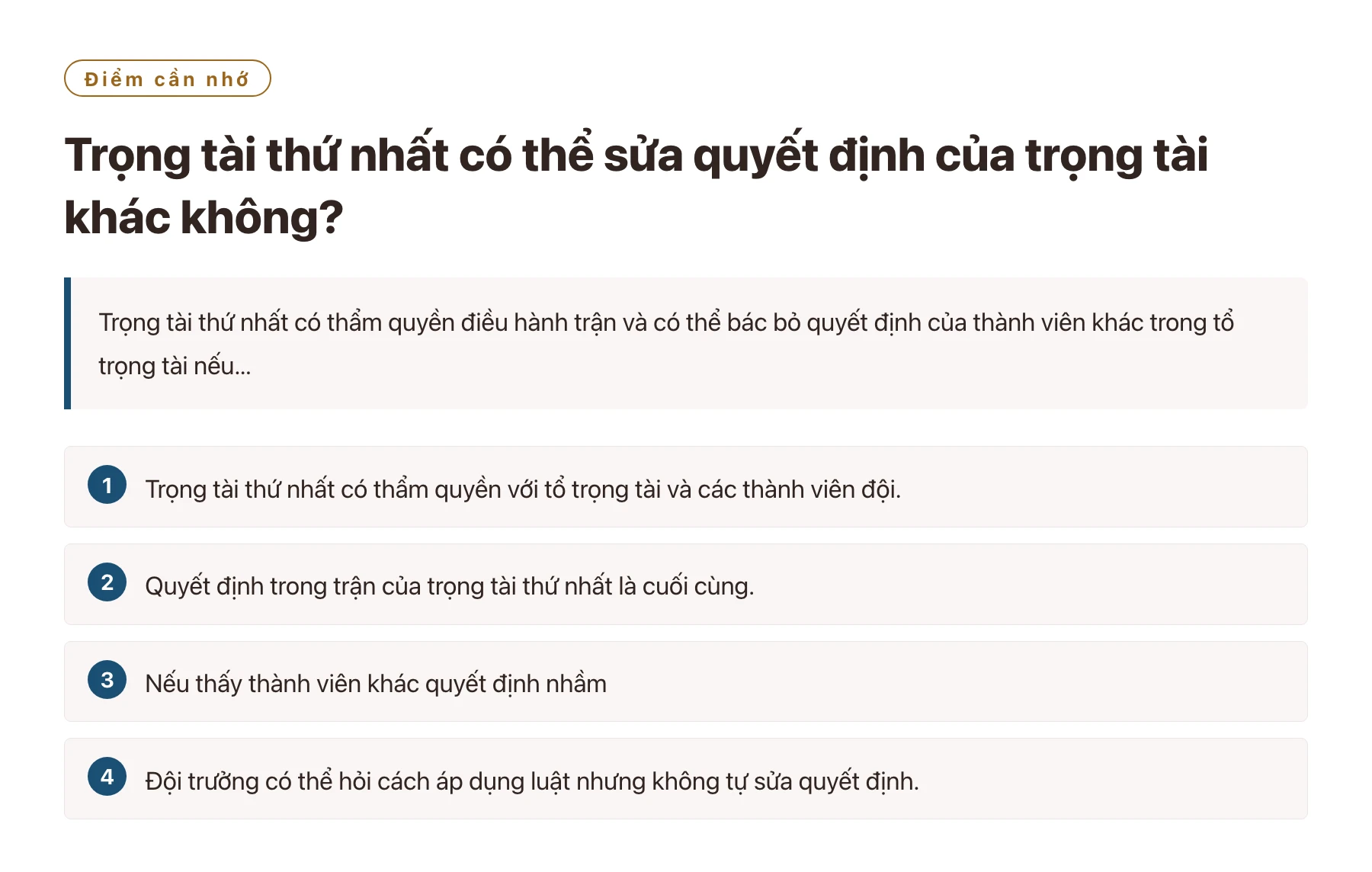 Trọng tài thứ nhất có thể sửa quyết định của trọng tài khác không?——全文要点速览